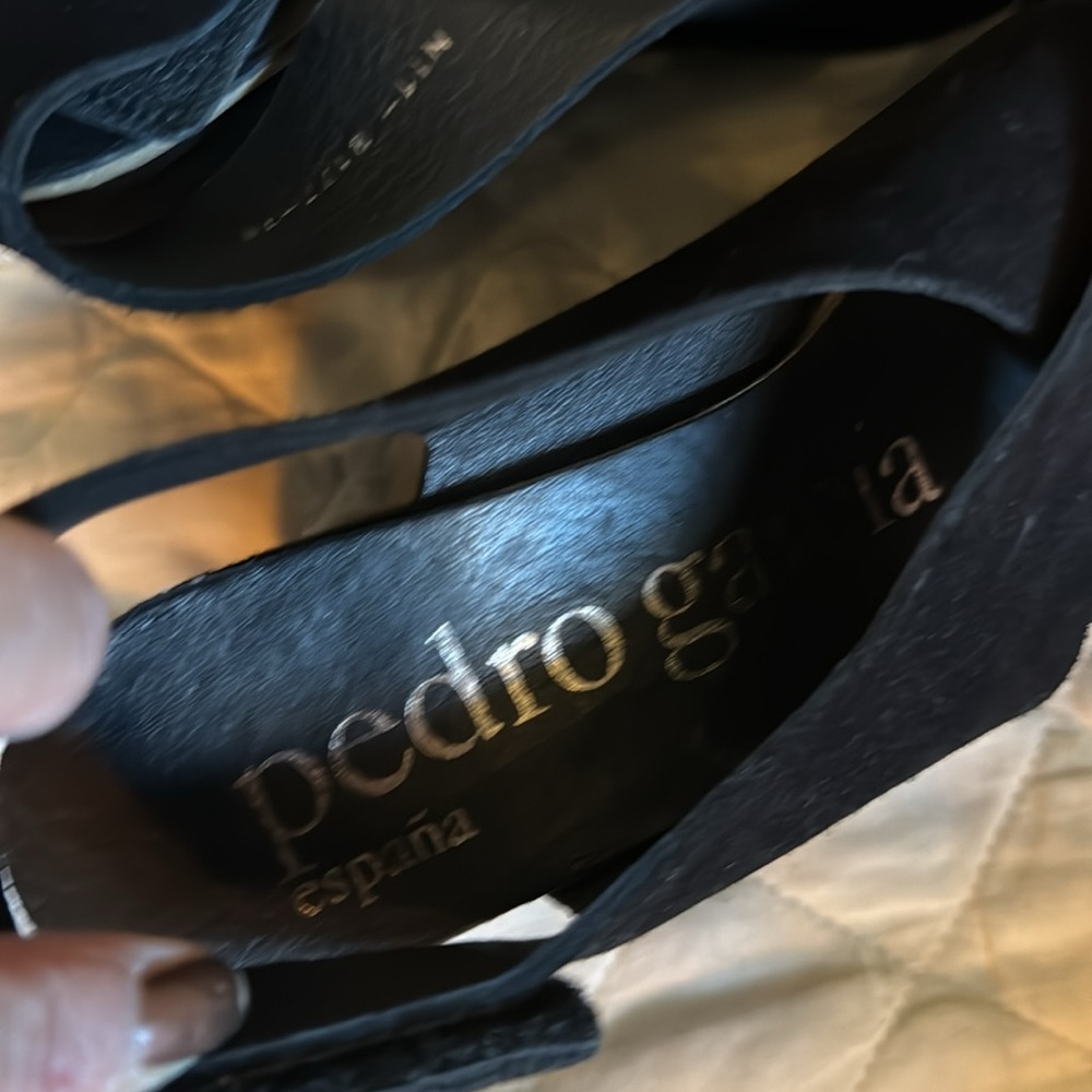 Pedro Garcia Black Suede Wedge Heels - Picture 4 of 4